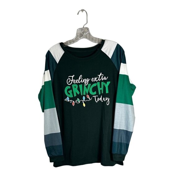 NWOT Unisex "Feeling Extra Grinchy Today" Christmas Long Sleeve T-Shirt Size M - Picture 1 of 6